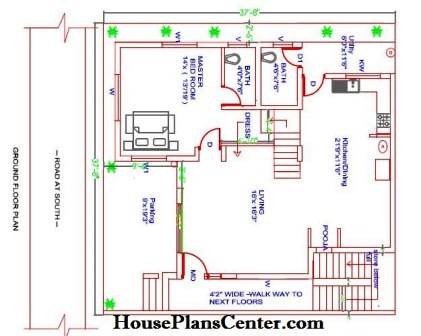 40x40 Ground floor plan