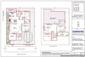 40x45 house plan op2 Ground floor and first floor plan