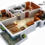 3D House Plans 2 BHK FLOOR PLAN 3D 2BHK MODERN HOUSE PLANS IN INDIA