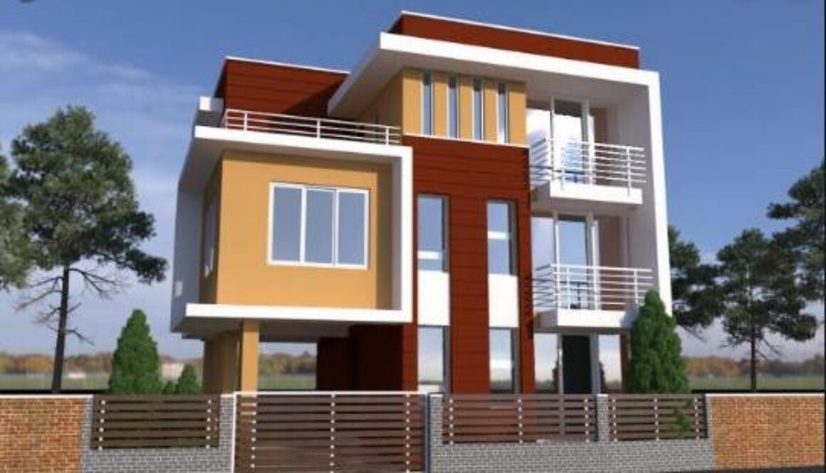 40x40 house 3d elevation design
