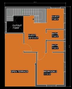25x33 Ground floor plan Duplex house Plan