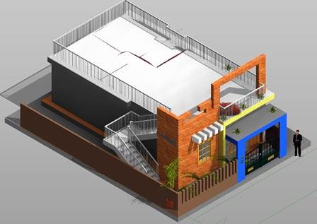 3d Design basic elevation 20x40 plot house design