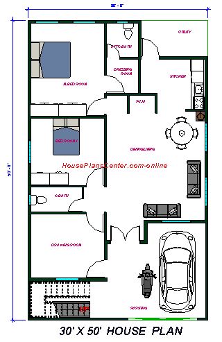 30 X 50 GROUND FLOOR HOUSE PLAN WITH CAR PARKING