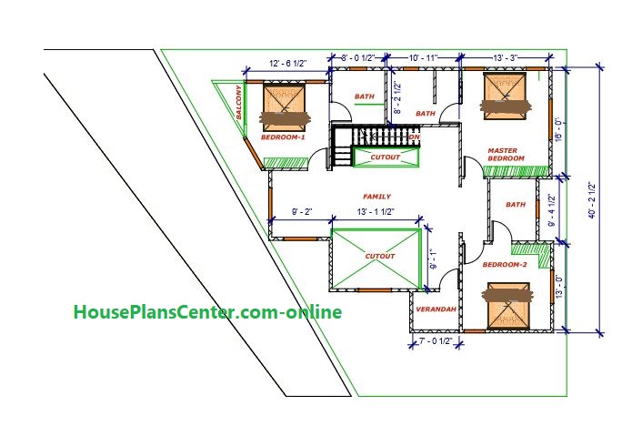 house plan for irregular shape plot