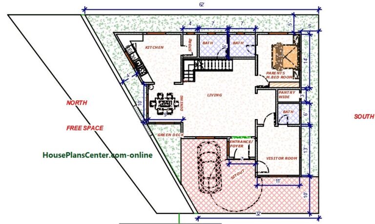 irregular shap plot ground floor house plan
